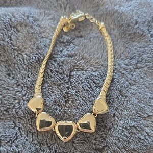 14k Gold Plated Heart Bracelet